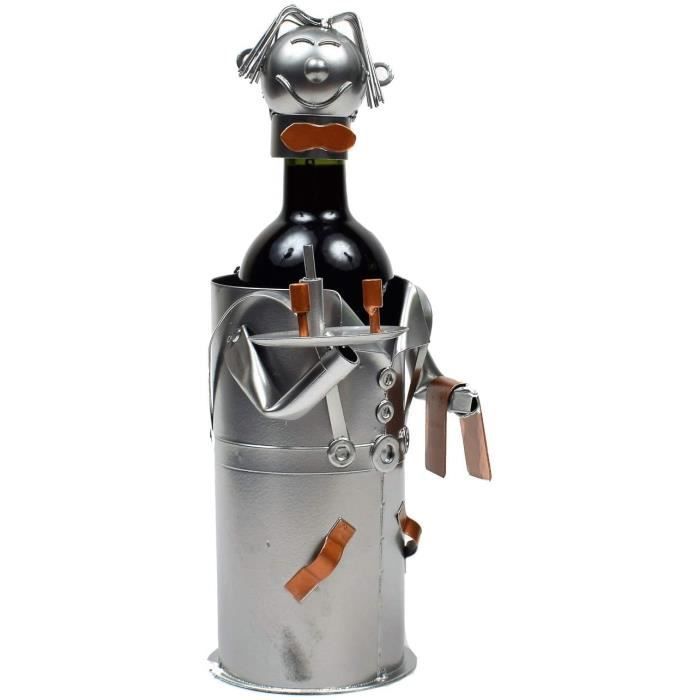 Soporte para botellas, decoración para camareros, 17x14x22cm - Metal