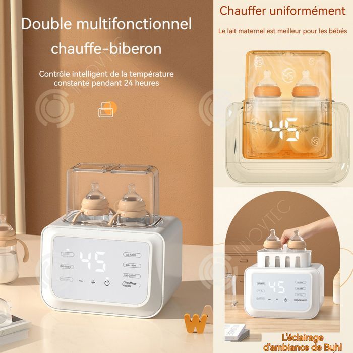 PAS Chauffe Biberon Stérilisateur Biberons 24H Thermostat  Avec écran Lcd ContrôLe Précis De La Température Prévention de Brûlures