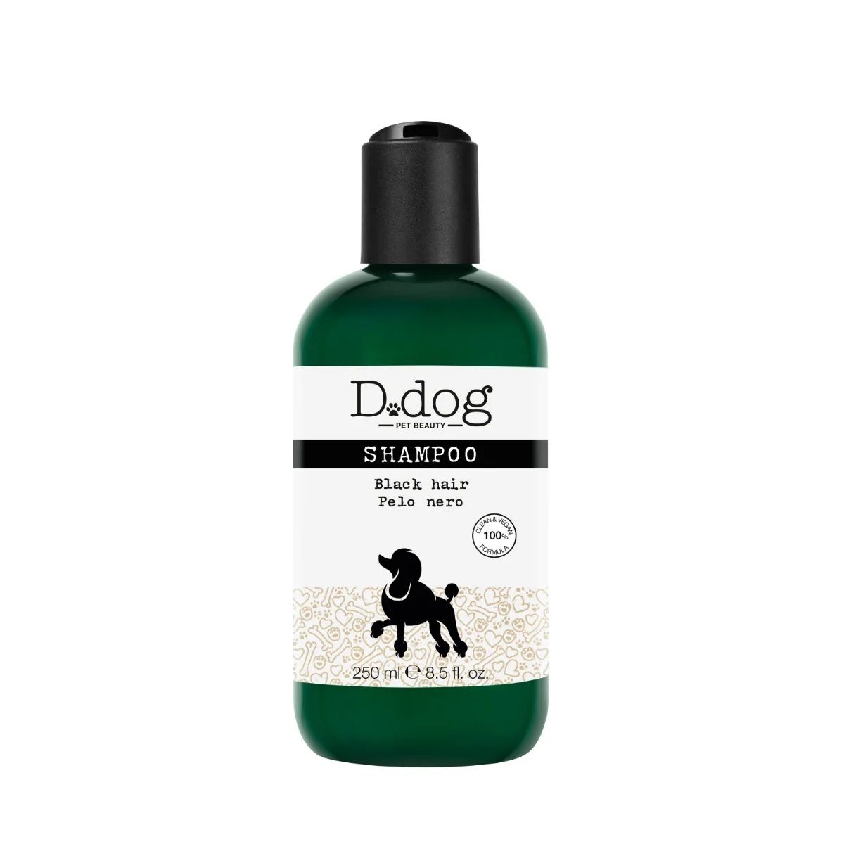 Shampoing D.DOG pour chiens à pelage noir 250 ml Vigueur et Brillance