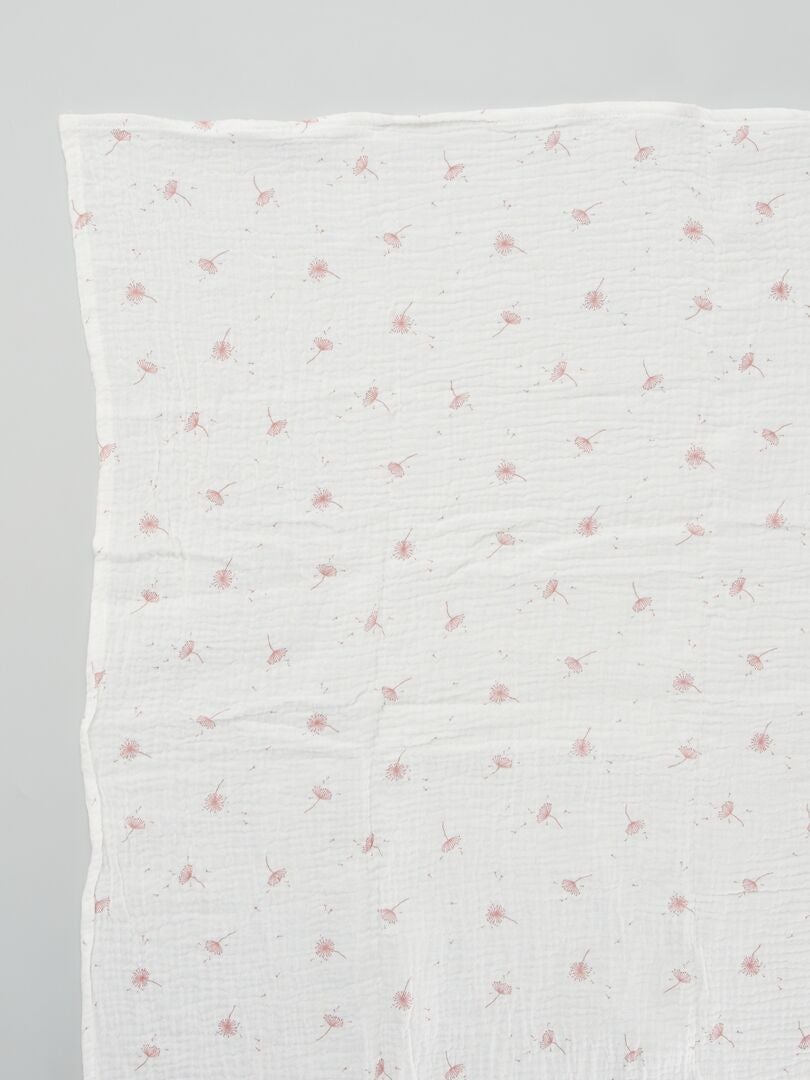 Baby vierkantje van stof met reliëf - ROZE