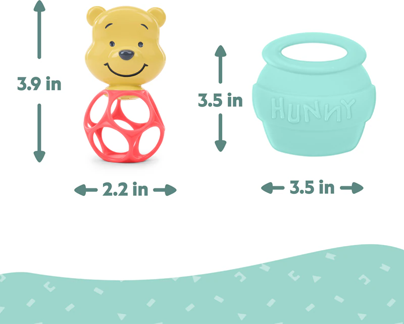 Bright Starts Hunny & Shake Winnie de Pooh bijtring met rammelaar