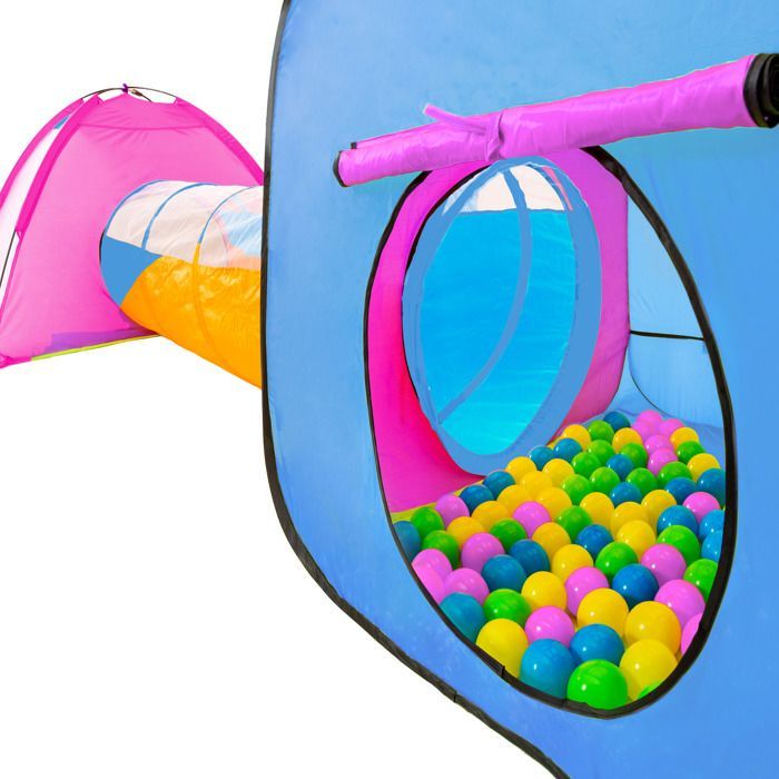 Tienda de juegos infantil - TECTAKE - Tienda de juegos infantil con túnel y 200 pelotas - Azul
