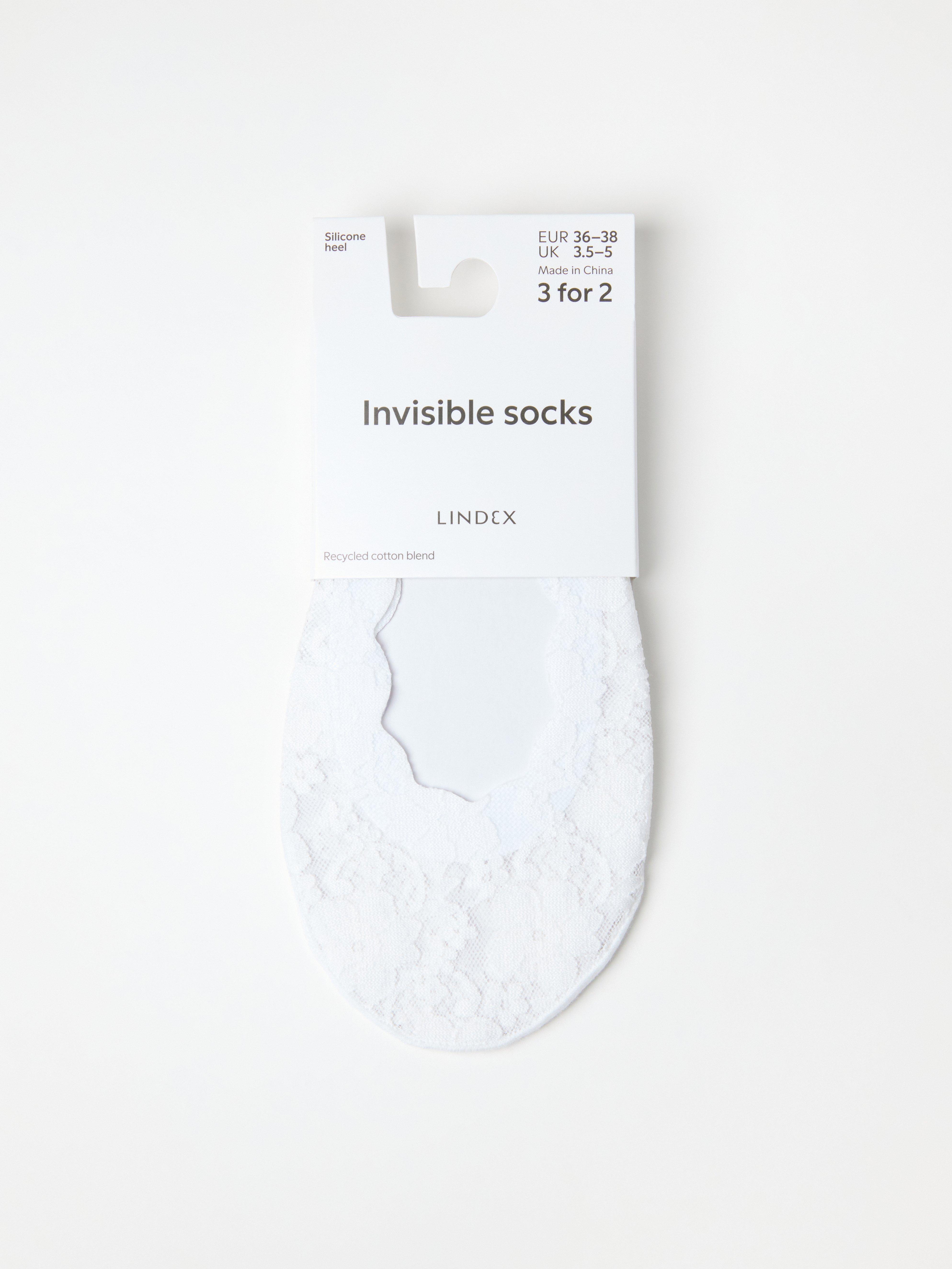 Calcetines invisibles de encaje blancos