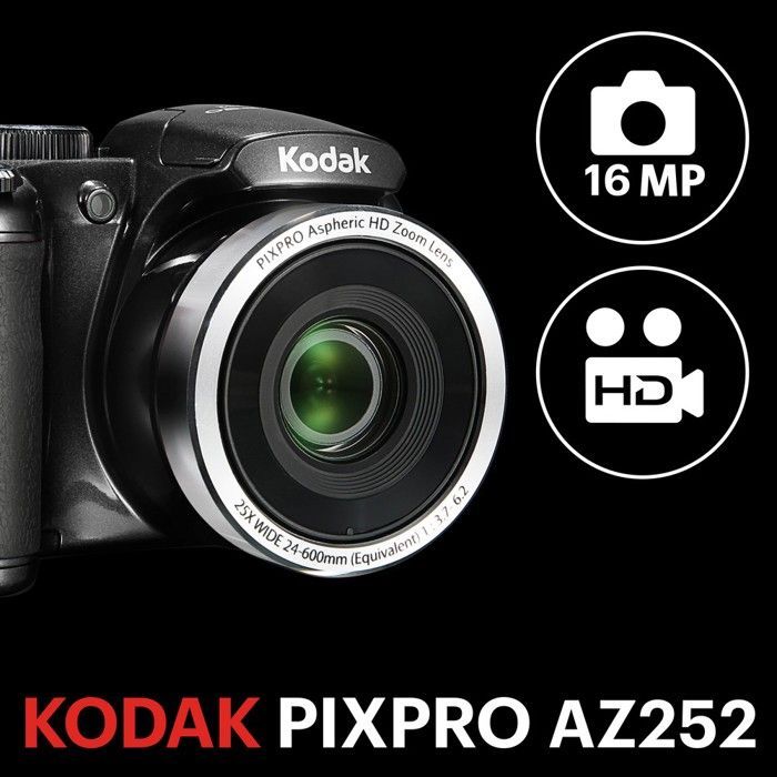 Kodak PIXPRO Astro Zoom AZ252 Compact Digital Camera 16.15 MP 720p - 30 fps 25x Optical Zoom Black