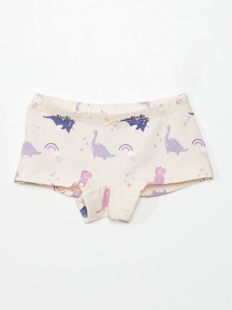 Conjunto de 2 camisetas + 3 calças culote + 1 sacola com cordão - 6 peças - dinossauro