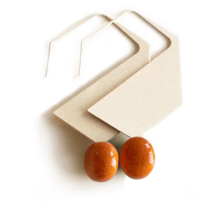 Pendientes hexagonales naranjas