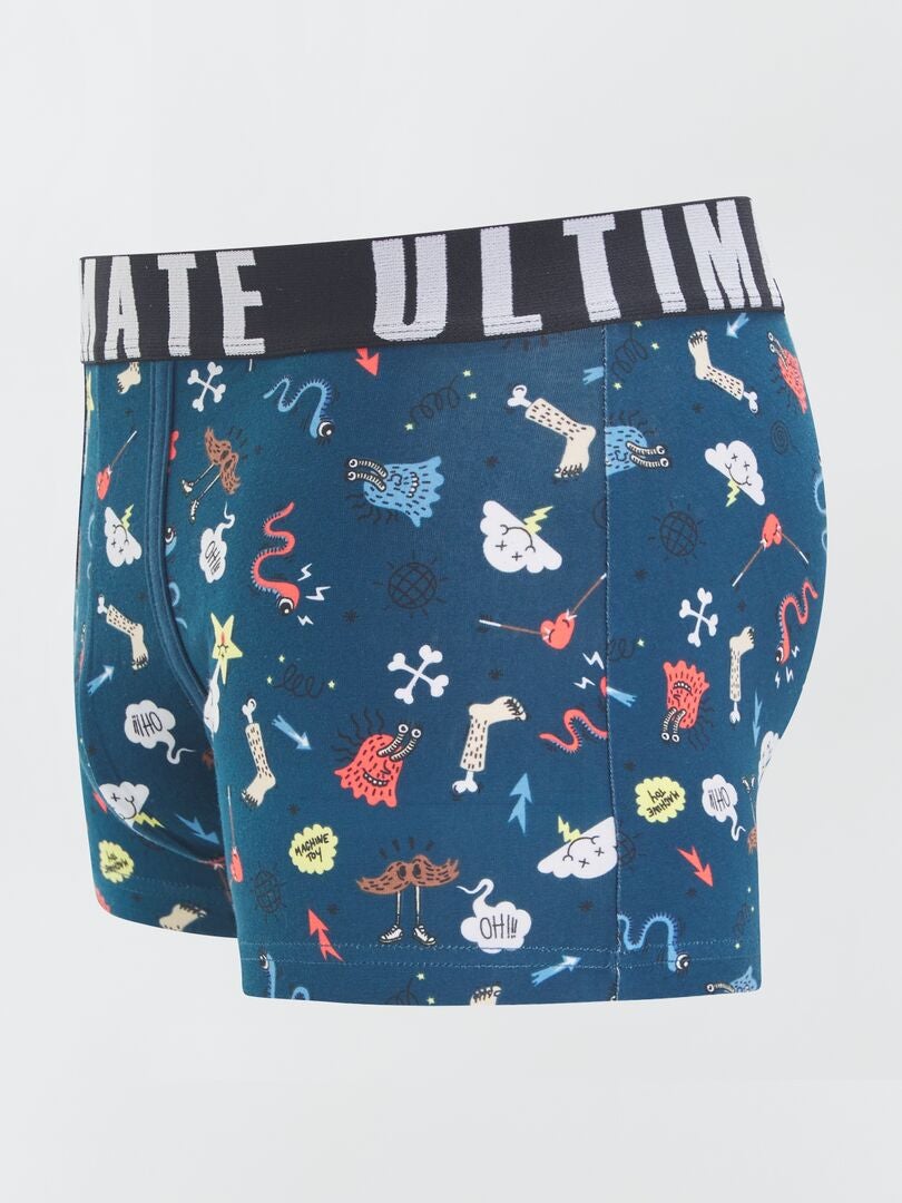 Conjunto de 3 bóxers estampados - AZUL