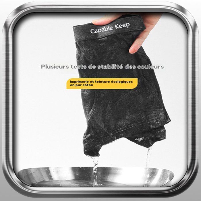 Lot de 5 Boxer Homme Coton, Caleçon uni Naturel et Hypoallergénique XD1094 Noir