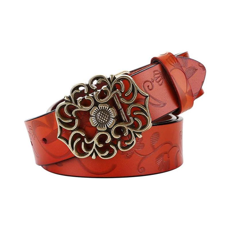 Ceinture en cuir pour femme, idéale pour une tenue habillée ou un jean. Ceinture vintage en cuir véritable, large ceinture, par ALAIX.