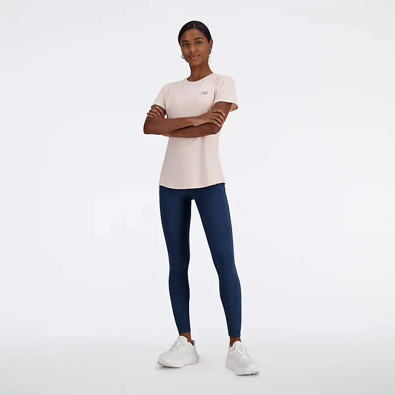 Jacquard-T-Shirt für Damen, schmal geschnitten – Rosenquarz