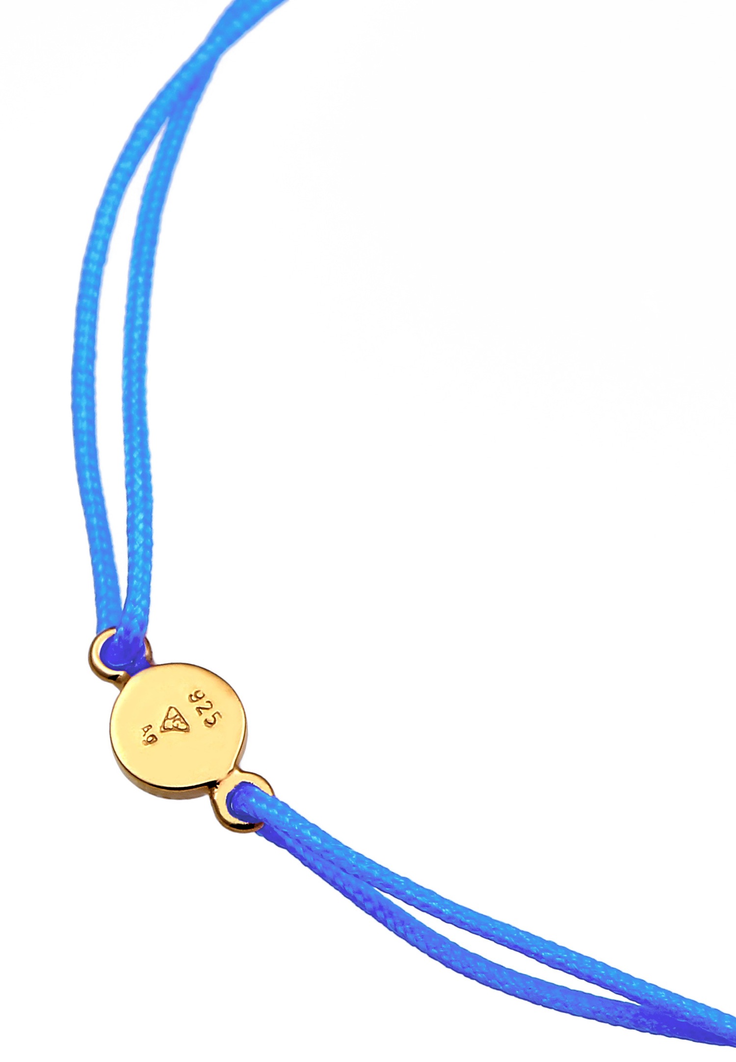 Elli Elli Bracelet sans Pierre Femmes Plaquette Nylon Rose Argent Sterling 925 Plaqué Or Eté / Plage Or 16cm