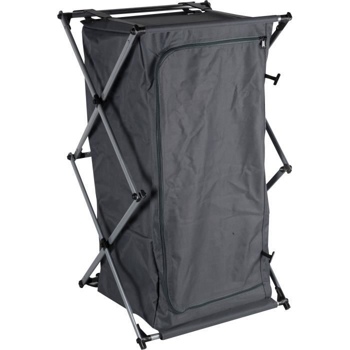 Folding camping wardrobe 53x49cm height 95cm - 2 space-saving shelves