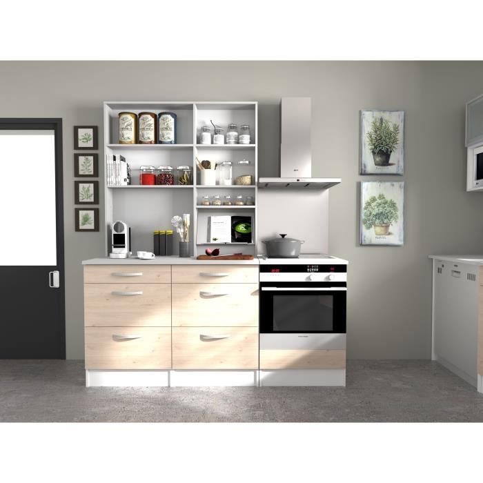 OSLO Meuble haut 1 porte - Décor Chêne Jackson - L 60 x P 36 x H 35 cm