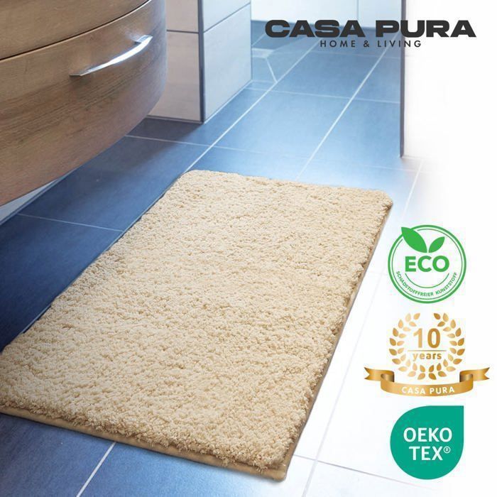 Alfombrilla de baño Sky Uni color beige crema, 70 x 120 cm