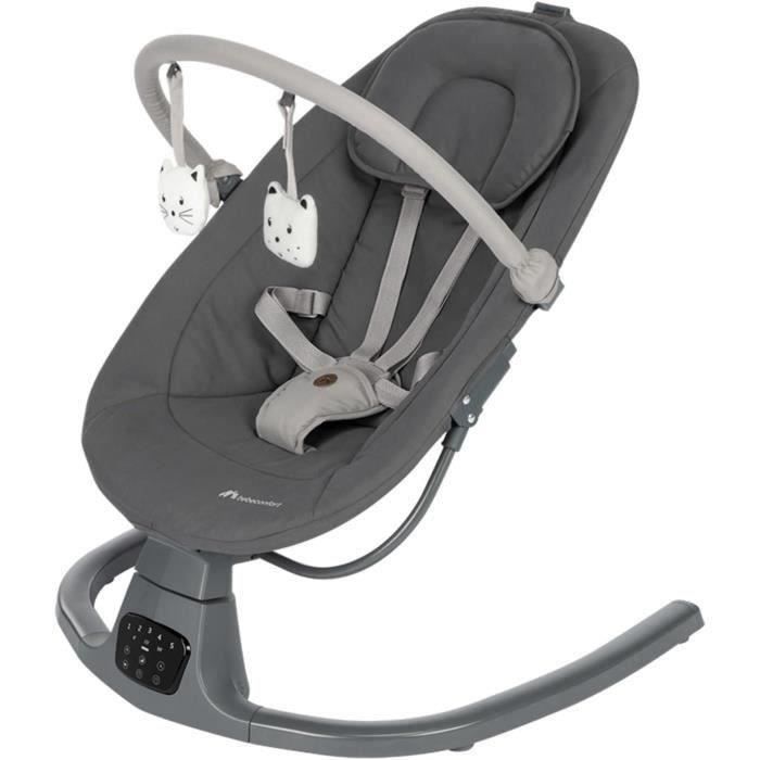 BEBECONFORT JOLANA, Cadeira de balanço para bebês, confortável, com sensor de movimento, de 0 a 9 meses (9 kg) GRAFITE TINTA