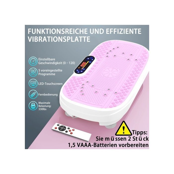 Plataforma vibratória BLOSSOM - Modelo compacto - 120 níveis - Controle remoto - Bluetooth integrado