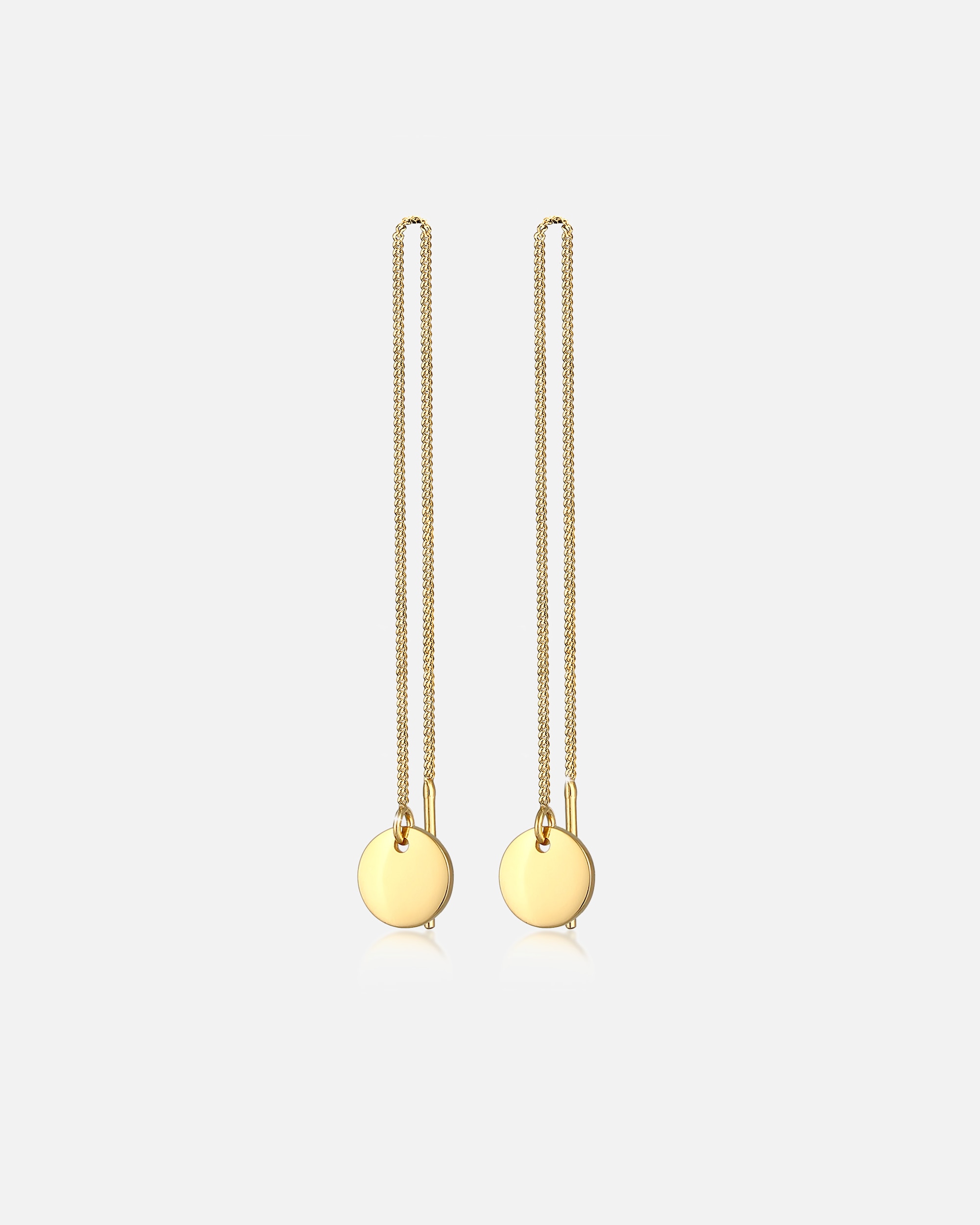 Elli Plaquettes Cercle Passer Par Trend Blogegr Boucles d'Oreilles Femme - (925/1000) Argent Plaqué Or