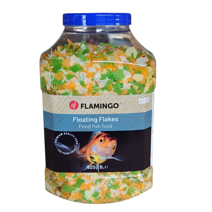 Nourriture pour poisson d'étang, en flocons 5 litres 620 g - Flamingo