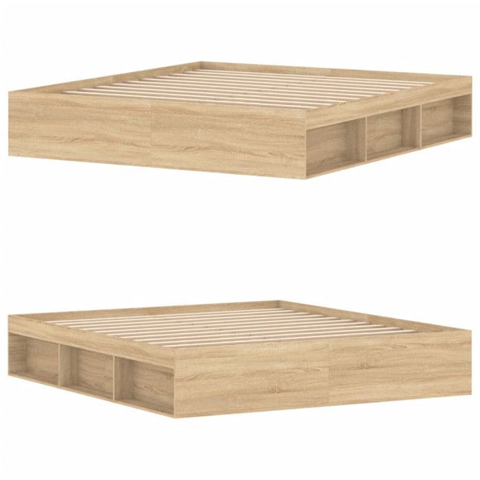 vidaXL Sonoma Eichenholz-Bettgestell 180x200 cm Super King 3203882