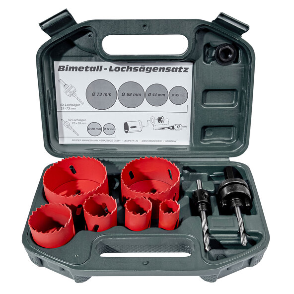 Set de carote bimetale, 8 piese.