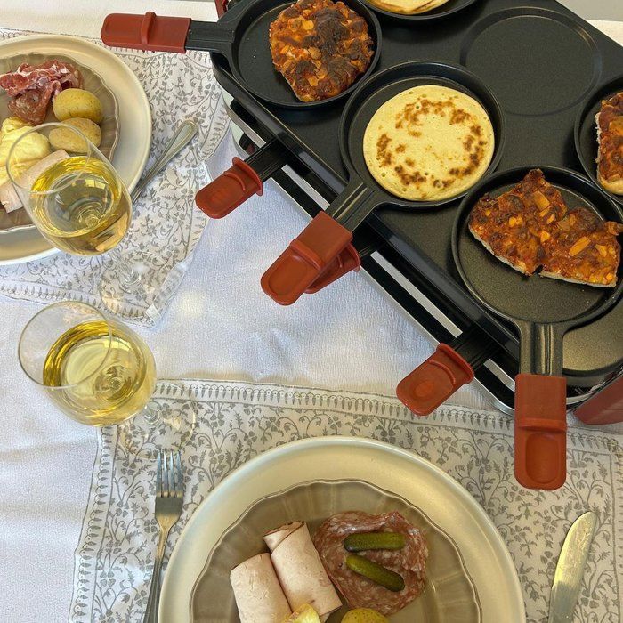 Parrilla de raclette 3 en 1 - LITTLE BALANCE - Fiesta divertida - 8 personas - 1600 W - Chili