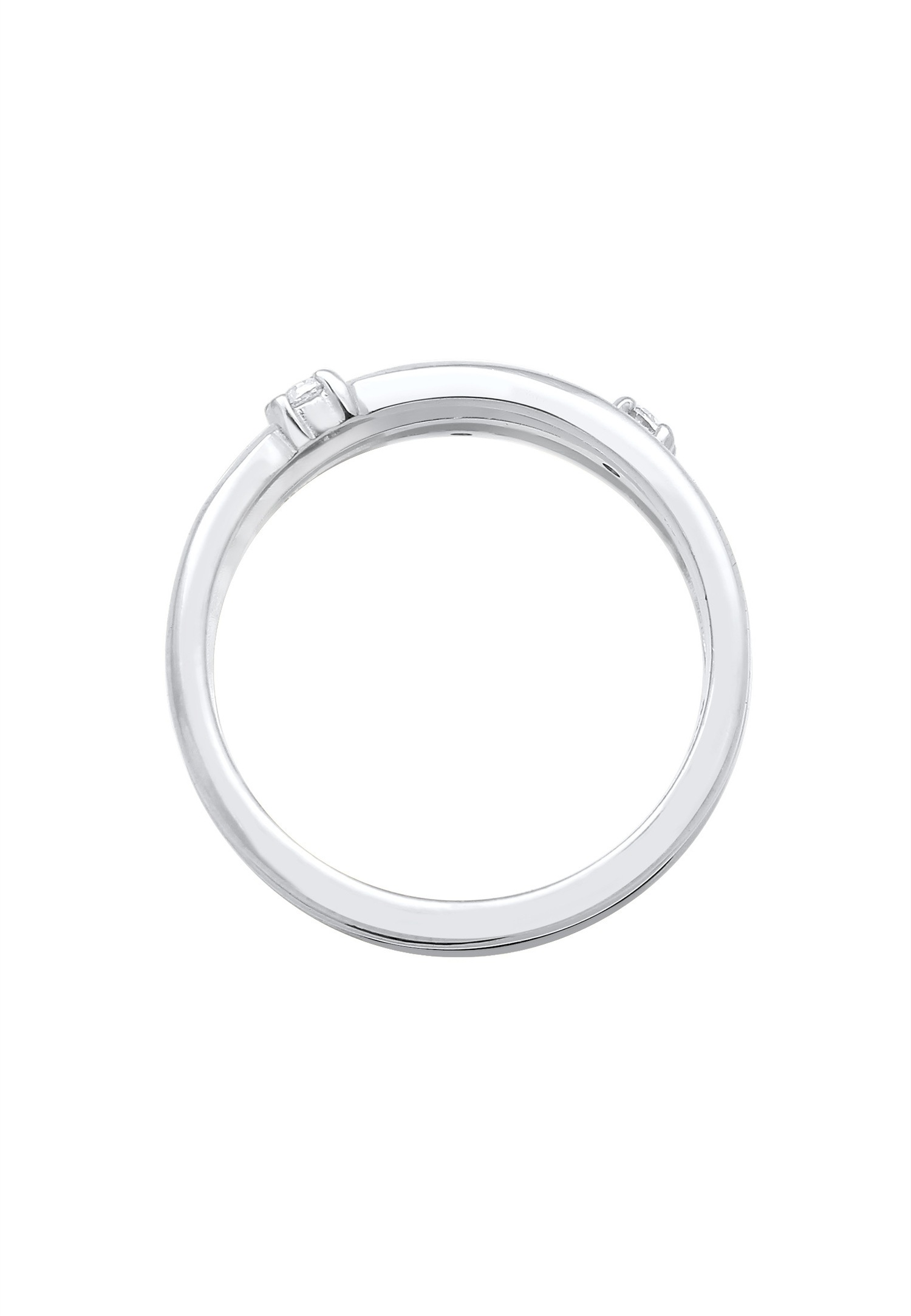 Elli Enroulé Filigrane avec Cristaux de Zircone Bague Femme - Argent (925/1000)