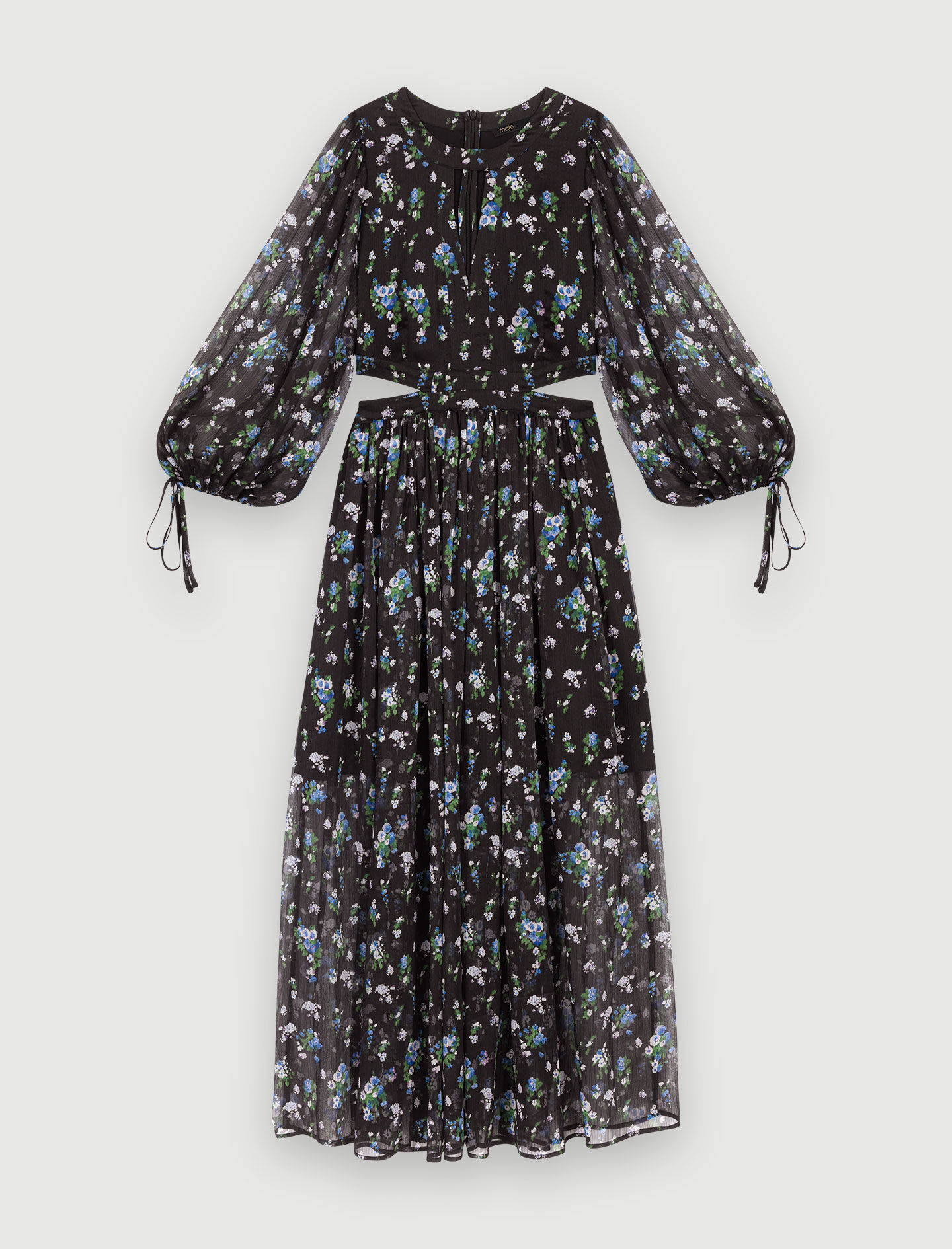Rochie lungă cu imprimeu ajurat - Bouquet Bleu