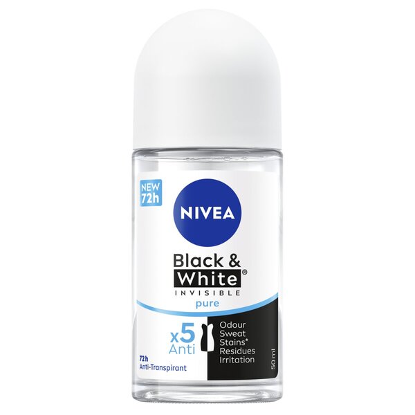 NIVEA Black & White Invisible Pure Antitranspirant Roller<br>50ml