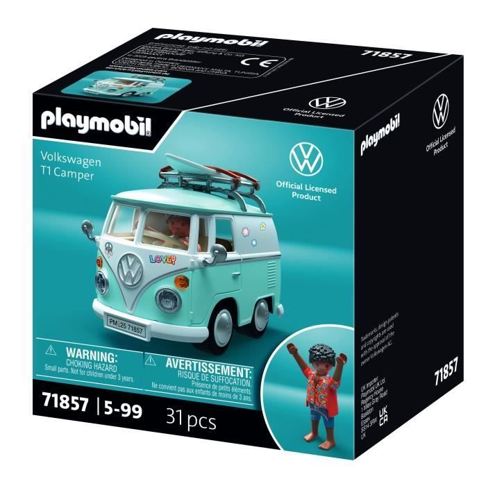 Playmobil 71857 Volkswagen T1 Camper, Playmobil Icon Cars, Klassieke auto's, 31 onderdelen, Kinderen, Leeftijd 14+