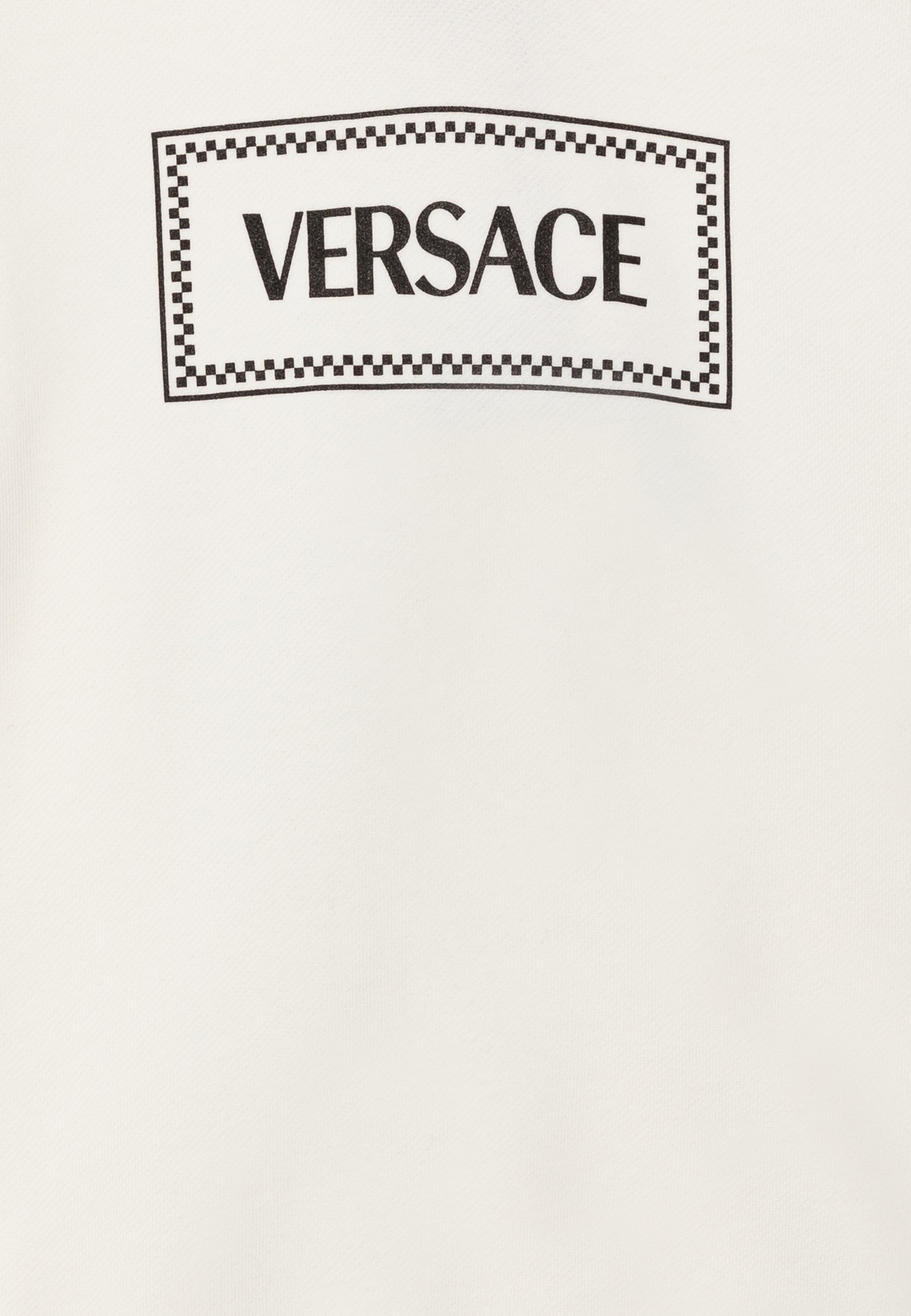 Versace STAMPA LOGO MATTONELLA UNISEX - Hoodie - bianco/nero
