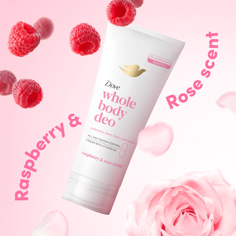 Dove Deodorant Telový krém Malina a Ruža