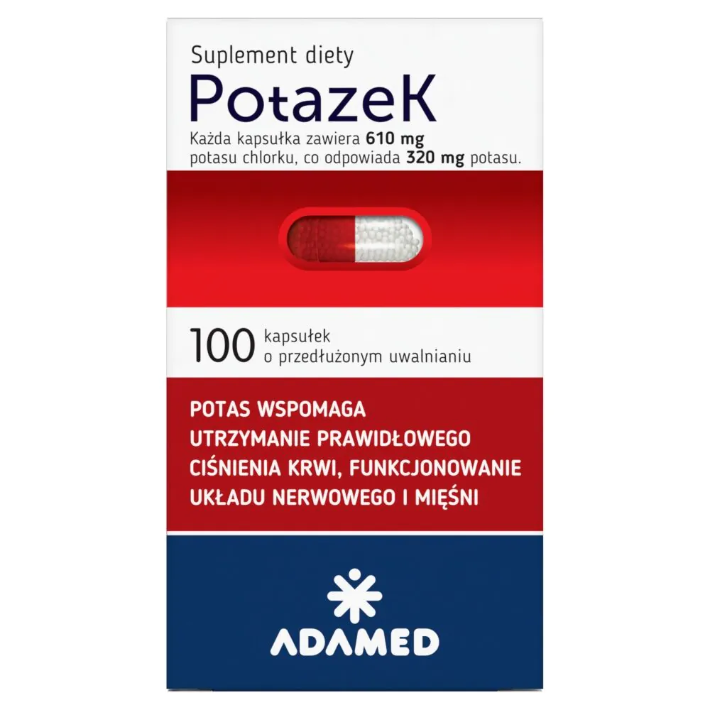 Potazek 610 mg Chlorku potasu 100 Kapsułek o przedłużonym uwalnianiu