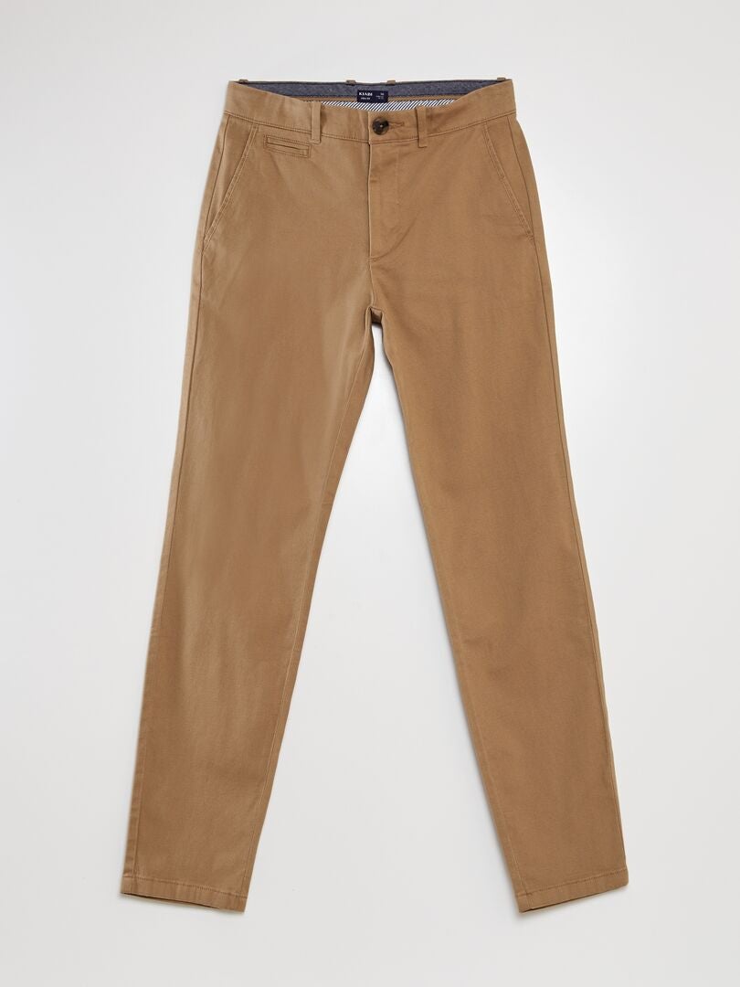 Calça chino de sarja - BEGE
