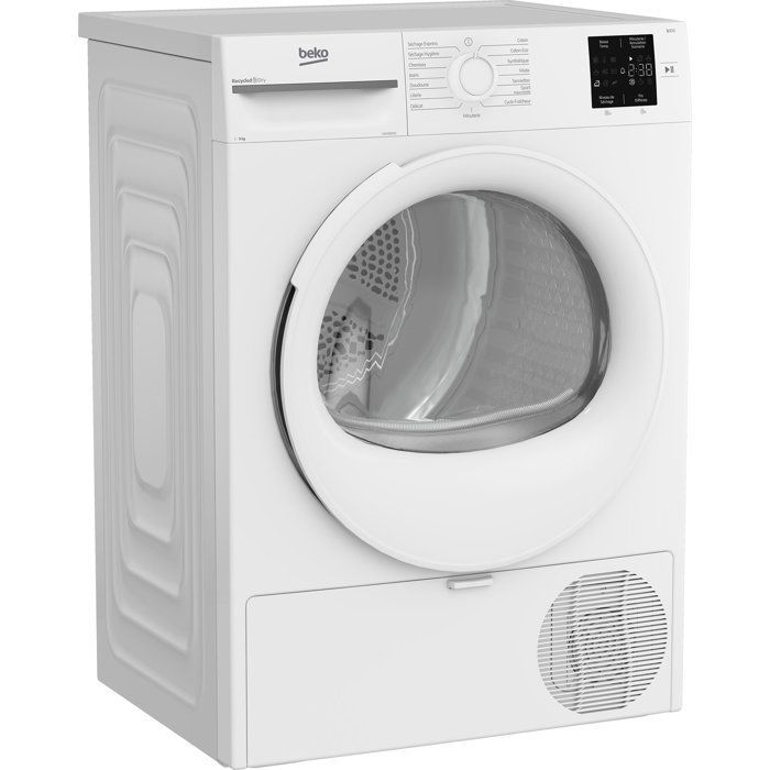 Sèche-linge pompe à chaleur BEKO D3H19E01W Série bPro 500 - 9 kg - L60cm - Blanc