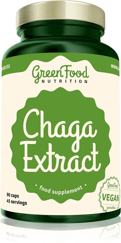 GreenFood Nutrition Чага екстракт, дијететски суплемент у капсулама направљен од ретке врсте печурке