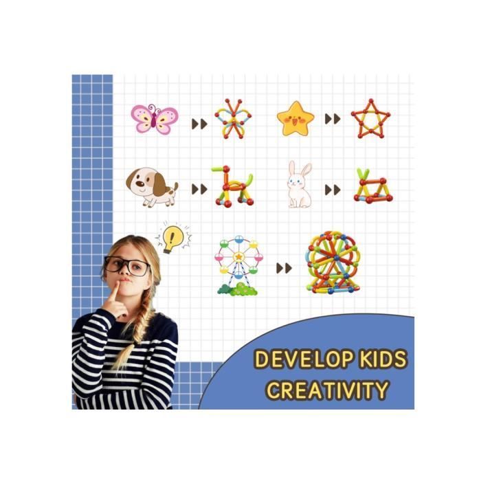 Jeu de construction magnétique - Non spécifié - 42 pièces - 3 ans et plus - ABS - Mixte
