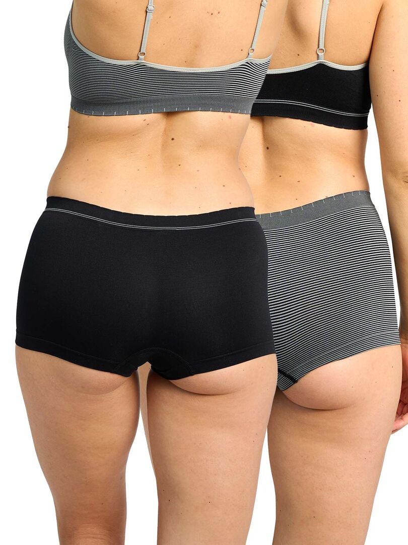 Set van 2 naadloze culottes 'Billet Doux' - zwart