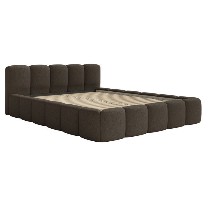 Cama tapizada – Cloudy Low – 200x200 cm – marrón