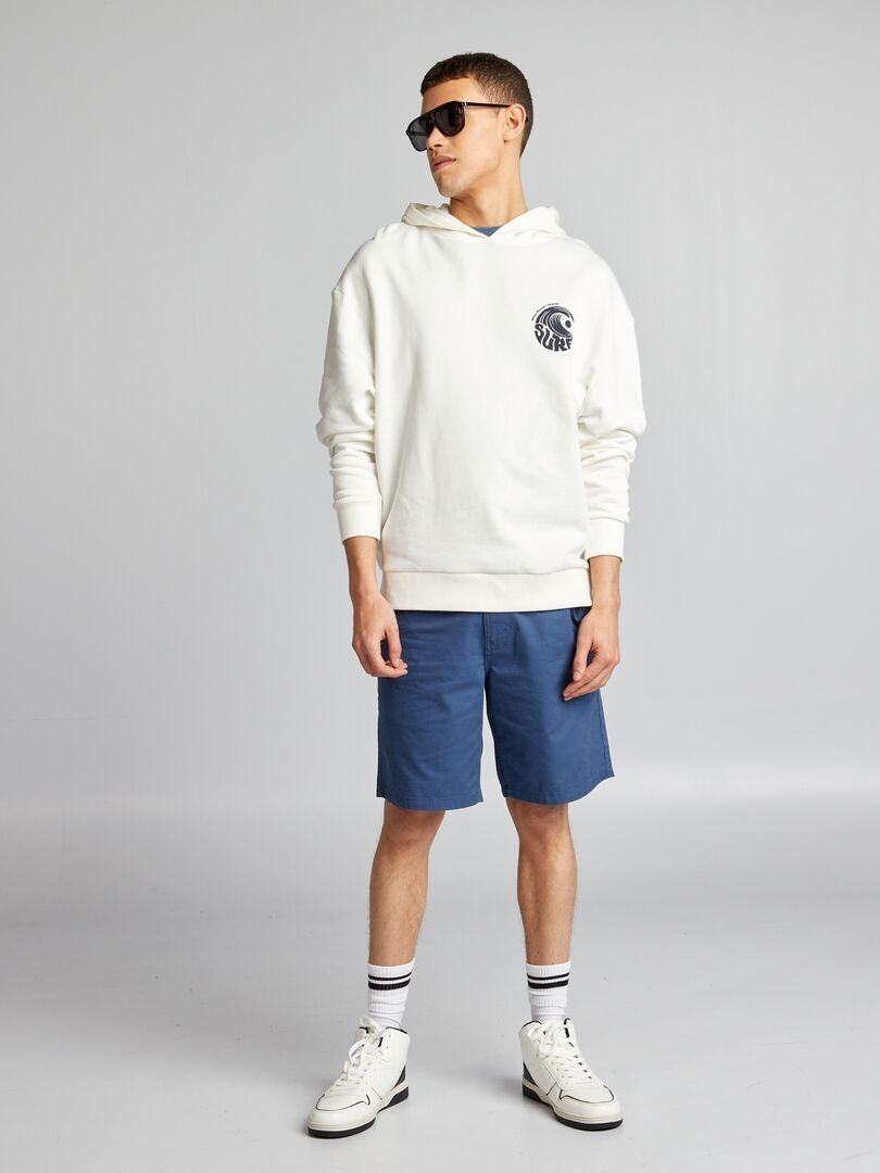 Twill chino bermudashorts - BLAUW