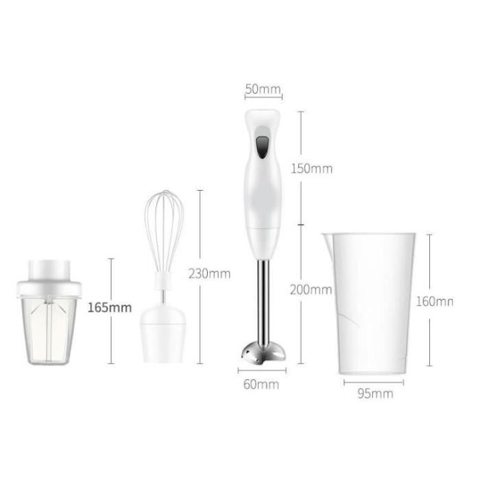 Mixeur broyeur électrique à main pour bébé - ZGEER - Ensemble de 4 broyages multifonction - Rose