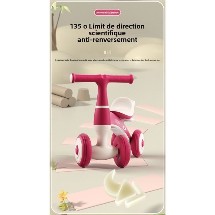 Bicicleta de equilibrio infantil - Estructura resistente - Luces y música de colores - Apta para niños de 1 a 4 años