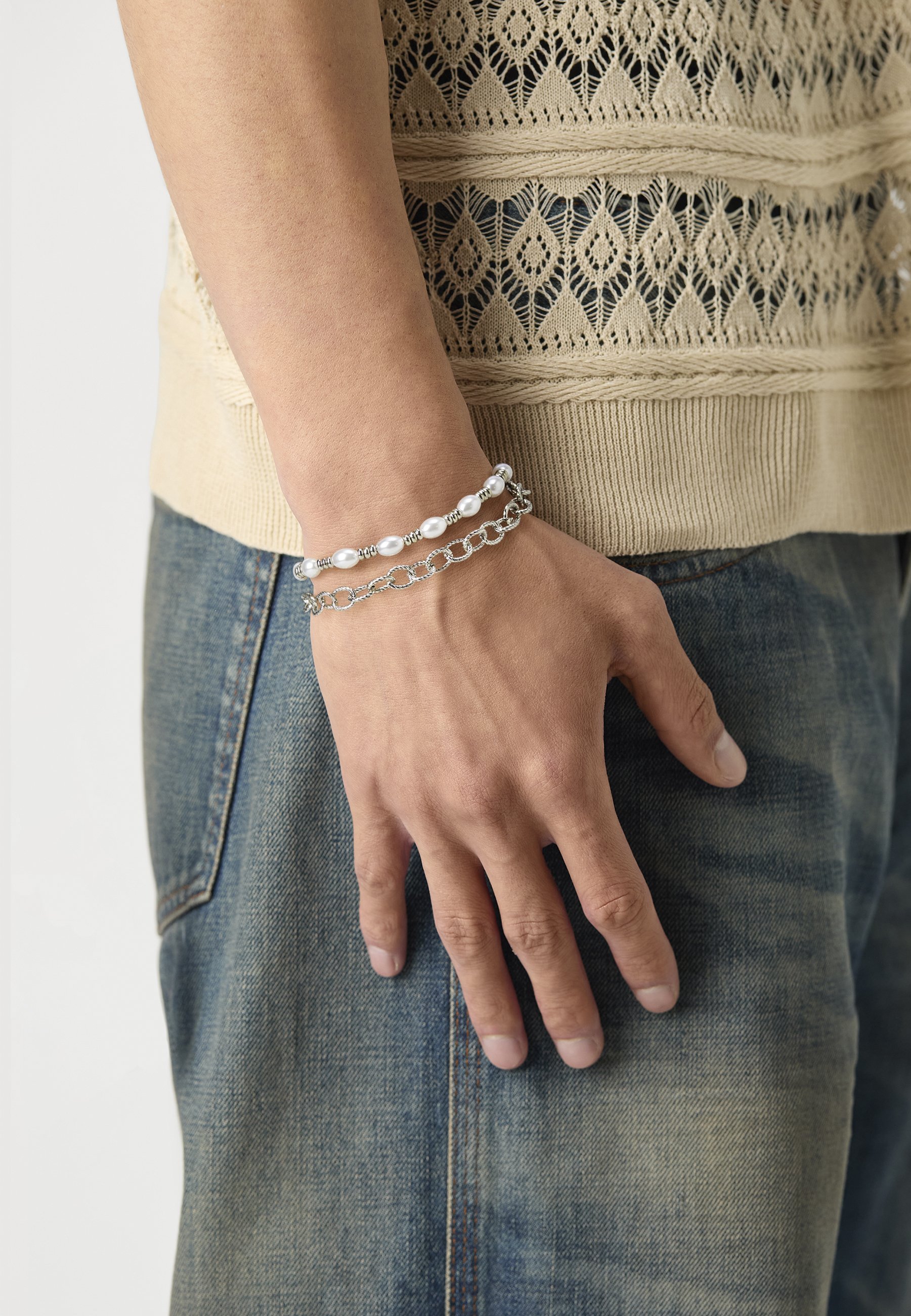 Icon Brand REFORMED BRACELET COMBO UNISEX 2-PACK - Armband - zilverkleurig
