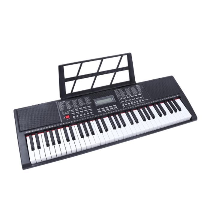 Teclado de piano electrónico portátil de 61 teclas con pantalla LCD, 300 ritmos y 300 sonidos.