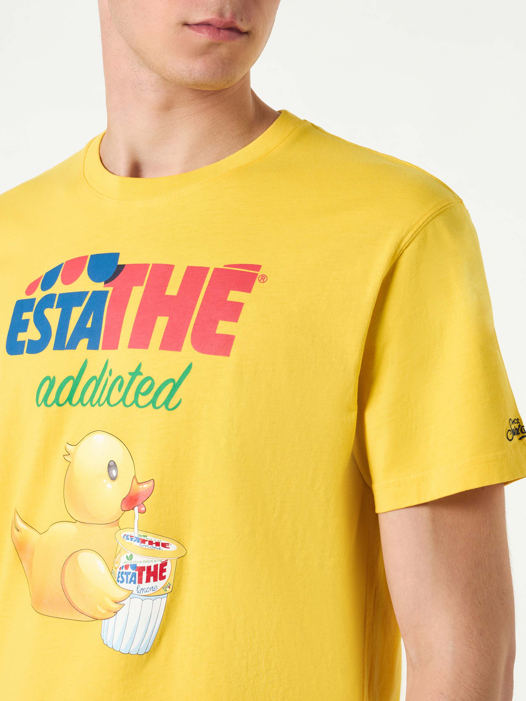 T-shirt da uomo in cotone con stampa papera Estathé | ESTATHE' EDIZION