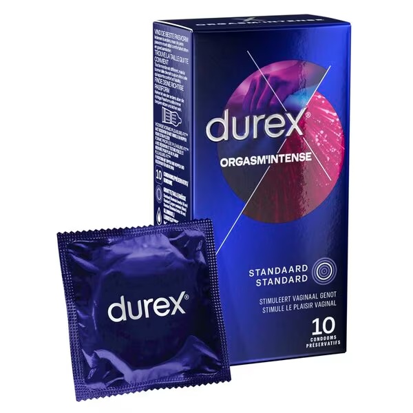 „Durex Orgasm' Intense“ prezervatyvai<br>Medicinos prietaisas – 10 vnt.