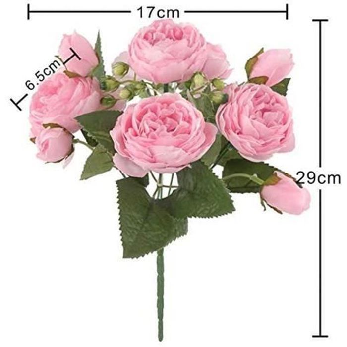 Künstliche Seidenpfingstrosen-Blumensträuße – BIGILANTUH – 4 Stück – Rosa – 29 cm – Partydekoration