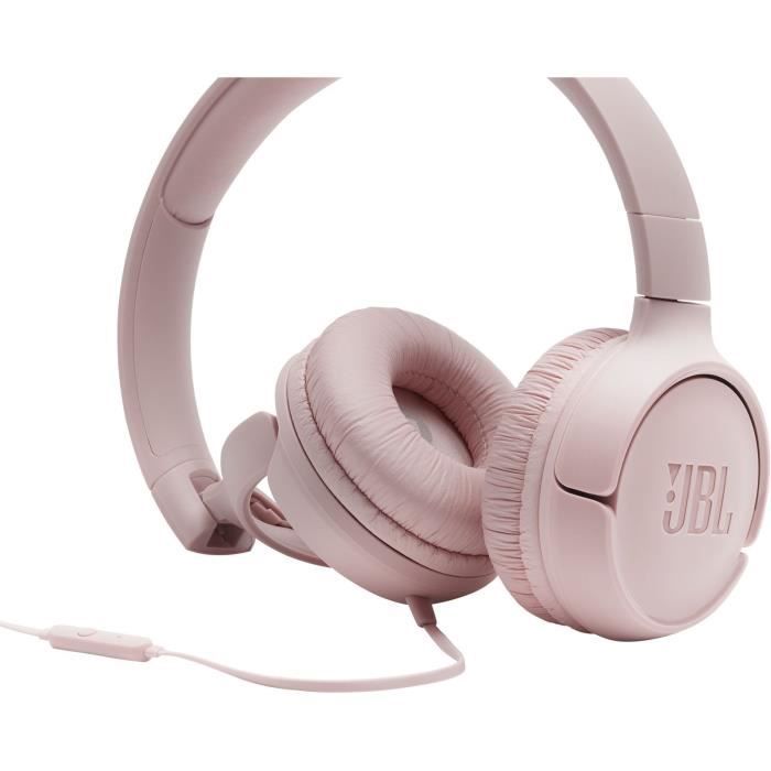 JBL Tune 500 bedrade hoofdtelefoon - Pure basgeluid - Lichtgewicht en opvouwbaar ontwerp - Roze