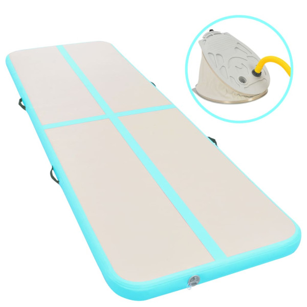 Mata gimnastyczna Zielony 700 x 100 x 10 cm PVC vidaXL