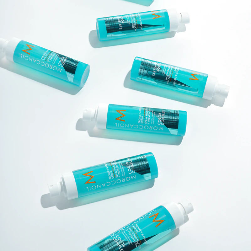 Spray protetor e preventivo Moroccanoil Color Care com efeito hidratante para cabelos com coloração.