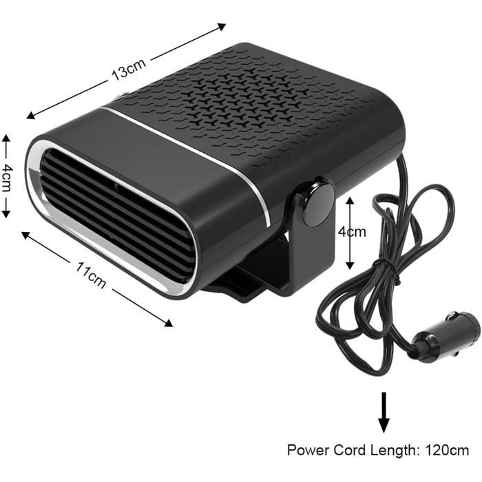 Calefactor para coche 12V, 120W, 2 en 1, con ventilador, portátil, descongelante, para SUV y camiones.